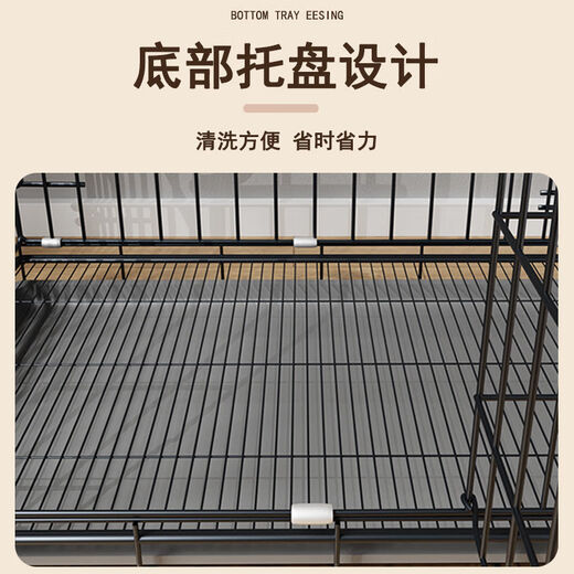 Jiamen JIAMEN (JIAMEN) Cat Cage Double Cat Cage Cat Villa Bold Cat Cage Large Household Pet Cat Nest Cattery Cat House Extra Large Double Layer 86*59*71 with Skylight Folding Basic Package Platform Ladder + Foot Mat + Tray