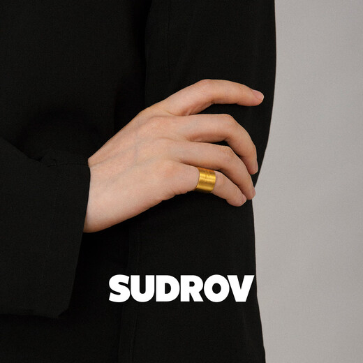 Sujue SUDROV new product niche design high-end light luxury 18K gold wide ring women's fashion personalized tail ring size 5 (circumference 43.1mm) 1 size too small