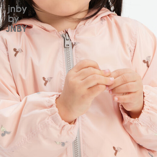 jnby by JNBY [Jiangnan Buddies Baby] Autumn hooded jacket jacket thin and comfortable boys and girls baby YN8910510 690 Mixed powder 80 cm