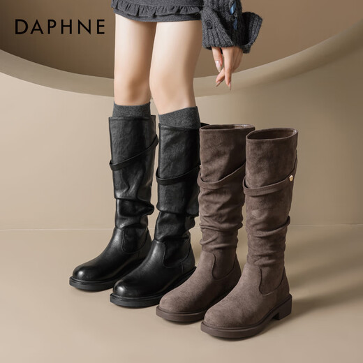 Daphne Maillard pile boots women's 2025 new boots high boots knight boots black 37