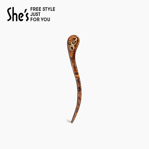 She s Qianzi ancient style hairpin tortoiseshell pattern acetate plate hairpin new Chinese style hairpin ball hairpin birthday gift tortoiseshell color F0