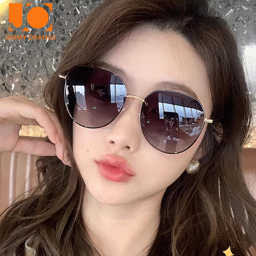 Jimmy Orange Sonnenbrille für neue Sommerpolarisierte Mode Big Face Schlampe Sonnenschutzbrille für UV -Strahlen Schwarz Gold