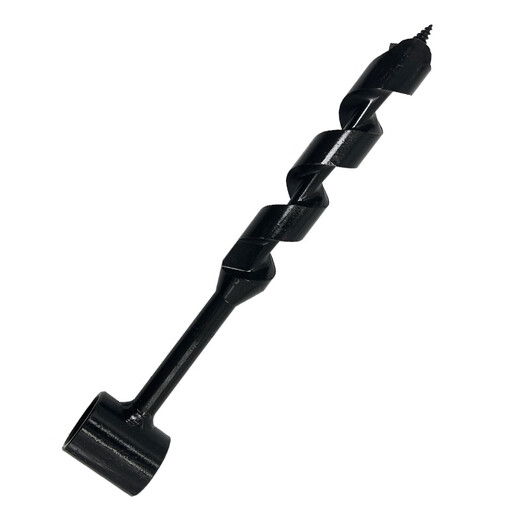 Qinkai hand-twisted drill woodworking extended twist drill outdoor hole opener camping tool hand-rotated drilling drill bit with wooden stick for novice twister 25*260 (wooden stick included)