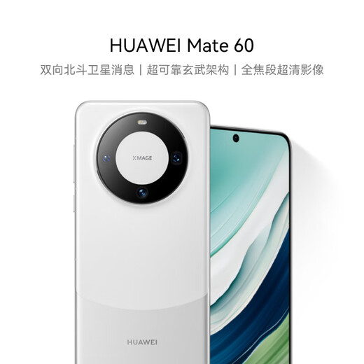 HUAWEI Mate 60 National subsidy of 500 yuan, 12GB+512GB, Baisha Silver, ultra-reliable Xuanwu architecture, Huawei Hongmeng smartphone