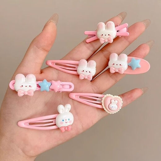 Ellilo sweet little rabbit hair clip girl cartoon new side broken hair side clip children's forehead bangs clip headdress female rabbit hair accessories main picture 12 pack