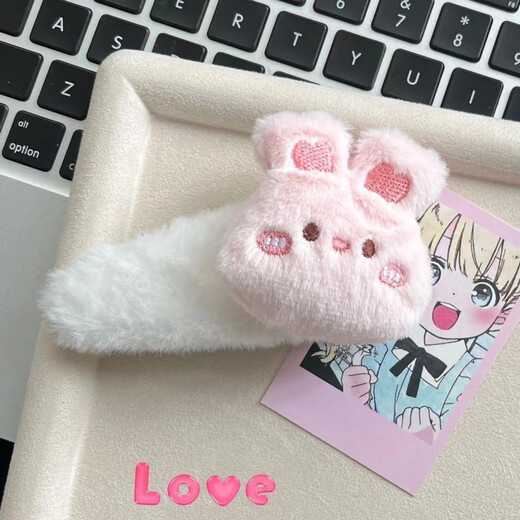 Plush bear rabbit hair clip for women autumn and winter side bangs clip cute children bb clip girl hair clip hair clip headdress brown bear clip