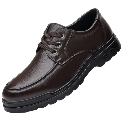 YRC Yierkang Herrenschuhe Frühling und Herbst Atmungsbezogene Kopfschicht lässige Lederschuhe formale Geschäft im mittleren Alter und ältere Daddy-Schuhe 6627 Vierjahressaison Schwarz 44