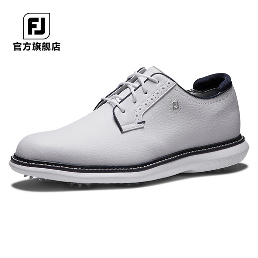 
FootJoy golf shoes FJ Men's Traditions Classic Fashionable Spikeless Spike Lightweight and Cushioned Golf Sports Shoes 57938 White/Naval Blue [Spike Style] 40 Size = US Size 7
