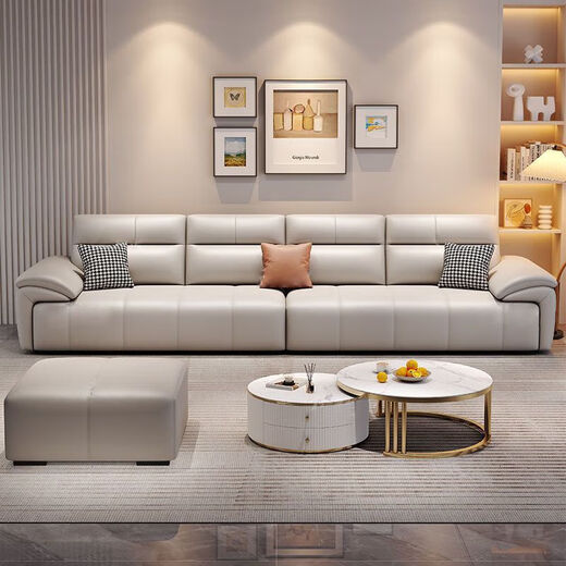 Jianxin genuine leather sofa living room 2025 new small apartment straight-row sofa modern simple leather sofa 868