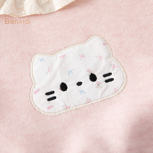 班喜迪女童套装秋冬装2025新款儿童加绒卫衣裤子宝宝婴儿冬季衣服小童装 粉色 80