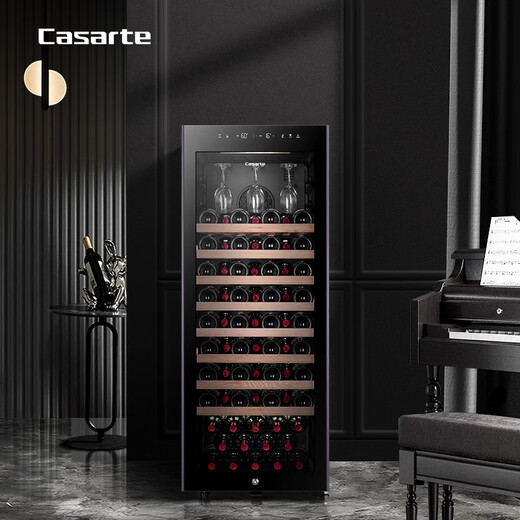 Casarte (Casarte) can issue special tickets 198 liters of red wine cabinet villa president's office constant temperature and humidity cigar tea preservation cabinet home temperature and humidity dual display can change the door direction Piano black can hold about 84 bottles 198L