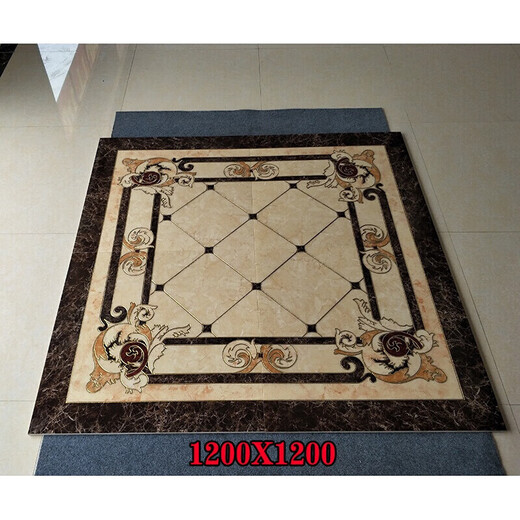 Microcrystal puzzle ceramic tiles European style living room floor parquet floor tiles 800x800 dining hall water knife parquet floor center tiles 1 1200X300010 set