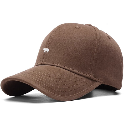 Catman Hat Men's Outdoor Sun Protection Hat Women's Face-Revealing Small Peaked Hat Big Head Baseball Cap Brown Color
