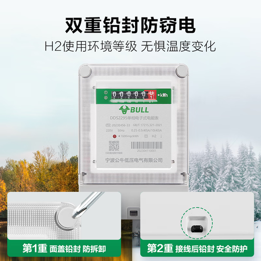 Bull electrical meter home commercial rental single-phase meter high-precision electronic energy meter DDS2295