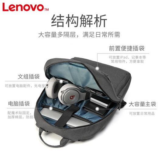 Lenovo (Lenovo) Backpack Computer Bag Savior Y7000/P/R/y9000x/R/Y9000p Computer Bag Laiku Fighter 7000/Laiku Air 16 Laptop Accessories Backpack Thin Laptop Backpack Black 15.6-16 Inches Universal