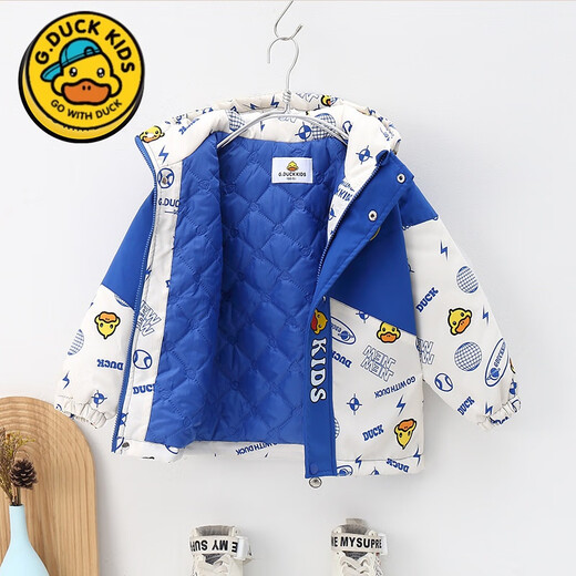 G.duck Little Yellow Duck Children's Jacket Two-piece Set 2025 Spring New Three-in-One Detachable Hooded Jacket for Boys and Girls F016 Pink Padded Jacket + Down Liner + 100 Recommended height is about 90cm