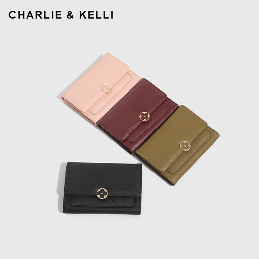 CHARLIE / KELLI brand CK light luxury bag women 2025 new women's short zipper coin wallet simple and compact card bag green