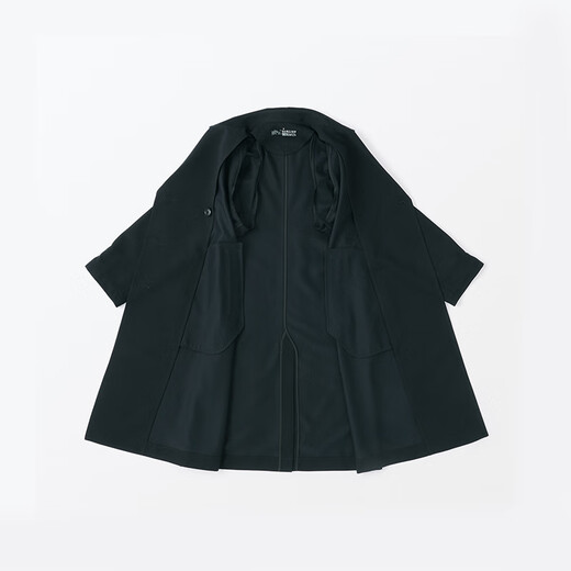 Женский стиль Muji, нелегко получить воду, двухбортное пальто, ветряная куртка, средняя осень, черная S 155/80A