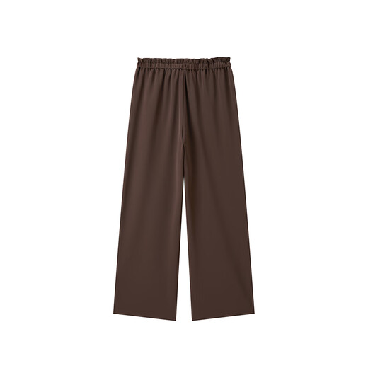 PeaceBird Women's Primavera 2024 Nuevos pantalones drapeados con cordones A1GBE1506 Brown XL