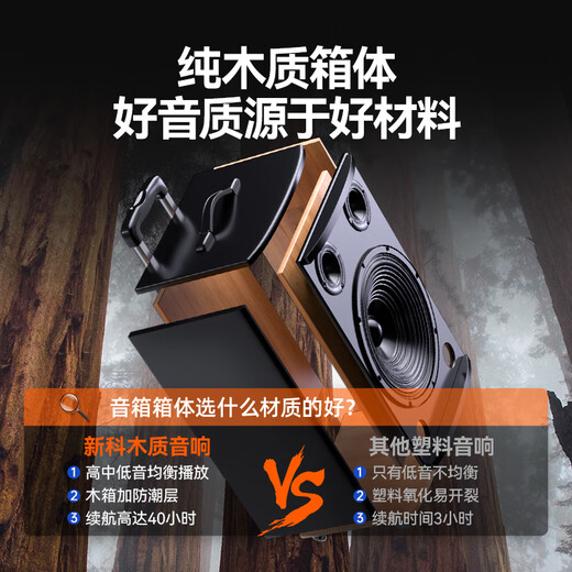 Xinke square dance audio high-power heavy bass mobile home outdoor karaoke Bluetooth trolley portable speaker amplifier with wireless microphone 20-inch combination three-way + wooden box + 12-inch bass