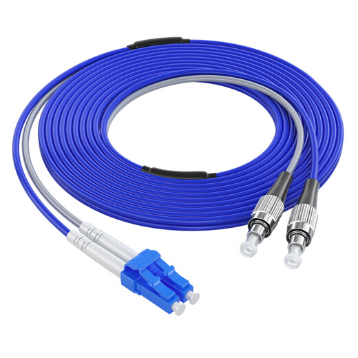Nokoxin engineering telecommunications grade armored fiber jumper single-mode dual-core LC-LC Gigabit 10 Gigabit armored tail fiber wire anti-rat tensile-resistant and bending armored single-mode dual-core jumper LC-FC 5 meters