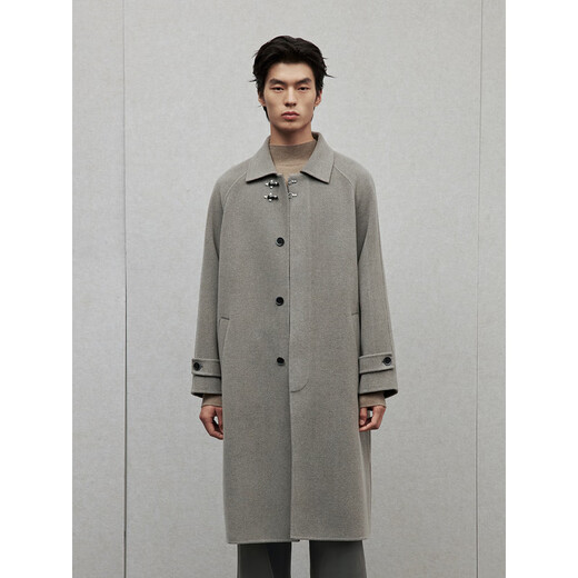 Vêtements pour hommes GXG, conception de boucle avion multicolore, manteau à laine long à la mode, 2024 Nouveau produit d'hiver, gris et vert L