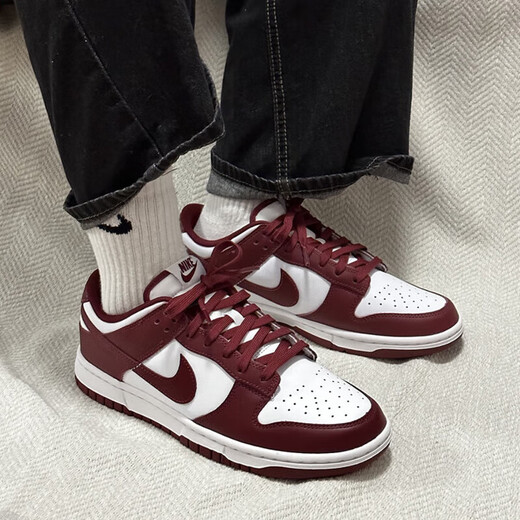 耐克（NIKE）板鞋男鞋夏季新款简版DUNK低帮复古休闲鞋Alleyoop黑脚趾运动鞋 DD1391-601白红 40.5