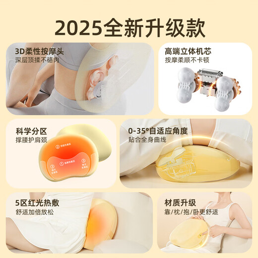 Breo shoulder, neck, waist and back massage instrument massage pillow waist massager multi-part hot compress and warm office massage artifact national subsidy to send birthday gifts to elders and parents