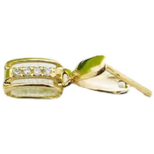 Miling 18K gold square diamond buckle thick version diamond buckle head emerald jasper neck ornament pendant clip buckle accessory 18k gold 1 piece