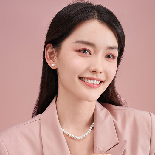 Zhou Taisheng Freshwater Pearl Earrings 925 Silver Earrings High-end Simple Birthday Gift for Girlfriend Bead Diameter Approximately 4-4.5mm