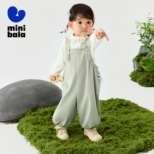 Mini Bala [тот же стиль в торговом центре] Девочки в комбинезонах 2025 Новые свободные и модные детские брюки