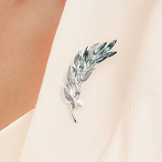 Oppenheim benheart Danish crystal wheat ear brooch exquisite fashion pin design niche light luxury corsage pendant women's high-end gift brooch - Liu Jing Sui Yue Gradient Blue