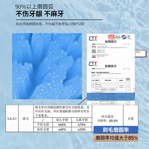 Haowei is suitable for Xiaomi T302 electric toothbrush head, suitable for Mijia MES608 sonic adult T501/T301/MES605 replacement toothbrush head, 6 white brush heads, dedicated for T302/MES608