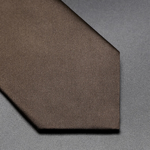 NEWFIE BROWN Men's Tie Retro Coffee Color sólido de alta gama de alta gama Formal Profesional Casual Matrimonio Matrimonio Color de estilo College Coffee Coffee [Zipper Tie + Tie Clip]