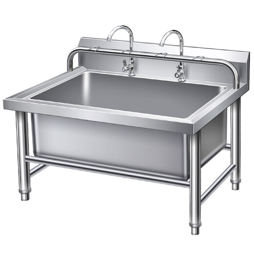 Stainless steel commercial mop pool integrated wash mop pool mop pool household balcony outdoor factory pool sink high shelf 180*60*55 pool depth 30cm-open 2