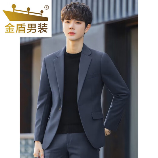 Golden Shield Casual Blazer Men's Korean Slim Small Suit Handsome High-end Business Loose Spring and Autumn Style Top Fashion Black Suit 08 Single Button M 105-120Jin Jin is equal to 0.5 kg