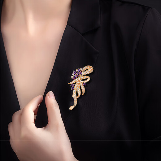 Mendali brooch for women, delicate micro-inlaid craftsmanship, suit corsage, high-end, exquisite, fashionable, high-end clothing pin accessories, rose gold