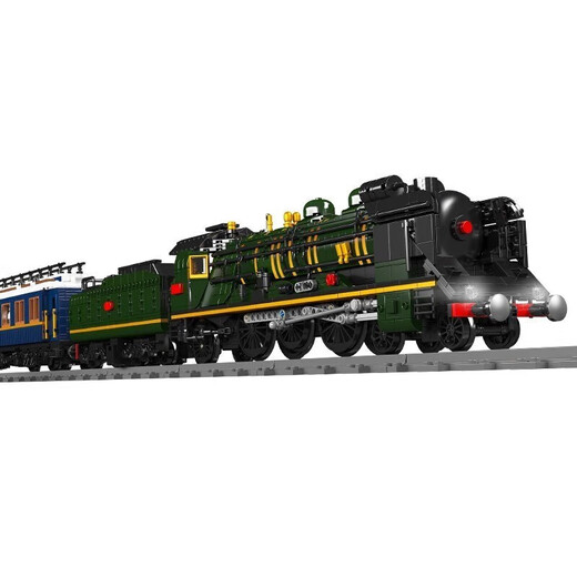 Railway remote control electric track steam train train assembled building blocks children's toys gift Orient Express high brick dynamic version