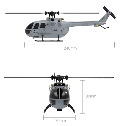 RC ERABO-105 remote control helicopter C186 model aircraft armed aircraft single paddle four-way drop resistant children boy toy model gray three-battery full set to fly ordinary remote control version