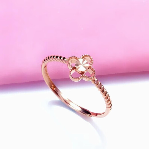 Yongsi 585 purple gold shiny fashionable hollow flower ring 18K color gold plated clover ring flower ring (open