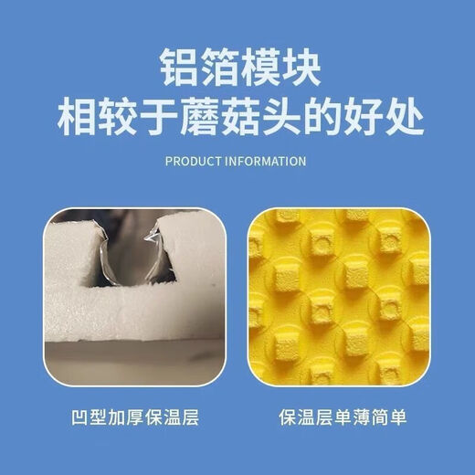 Floor heating module, floor heating, backfill-free insulation board, aluminum foil, Vientiane circular board, superconducting aluminum board template, household thickening, pure aluminum film, 1.2m*0.6m, 100 sheets, 20 tubes