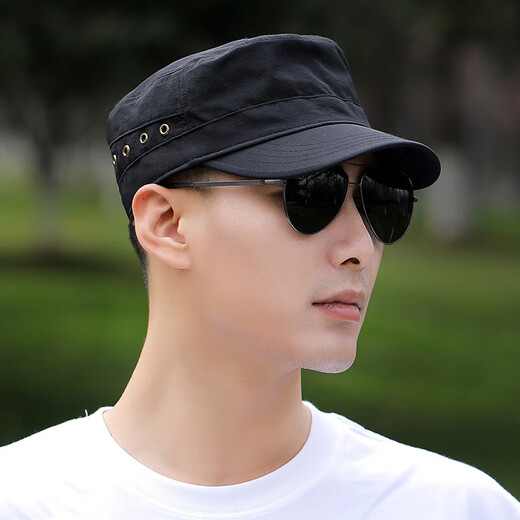 Hua Jiuqing Männer flacher Top Hut Full Seal Hut Herren Sommer Outdoor Hut dünne Sonnenhut Frühling und Herbst Baseball Cap Schnell trockener Sonnenschutz Dunkelgrau verstellbar [54-60 cm]