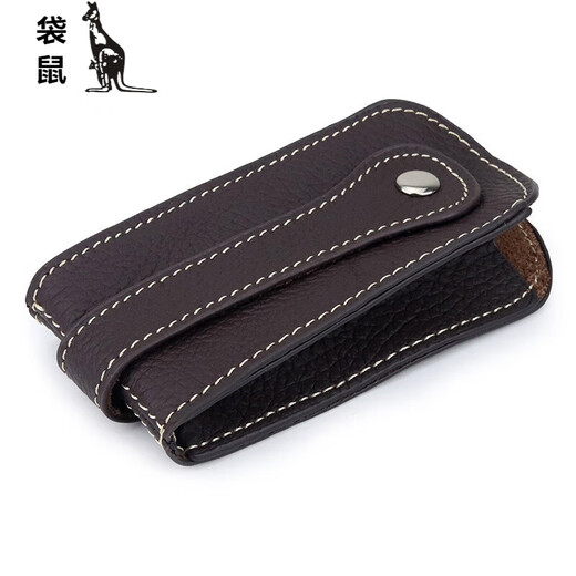 Kangourou (kangourou) Couche de tête Couche de vache Multi-fonction sac clé European et américain Retro Moustonted Car Remote Control Men's Universal Key Sac Black
