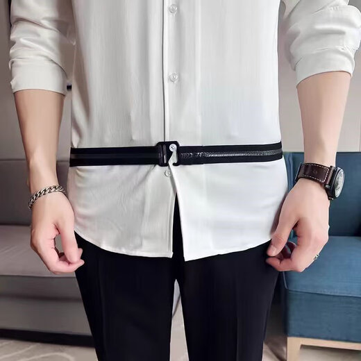 Ronghuashi men's shirt anti-slip belt shirt anti-slip artifact women's business suit fixed restraint belt adjustable elastic waistband shirt anti-slip belt black one