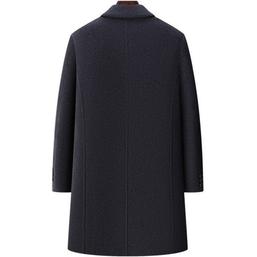 MONTAGUT double-sided cashmere coat for middle-aged and elderly men, long lapel, winter business casual woolen windbreaker jacket, black S 165/84A