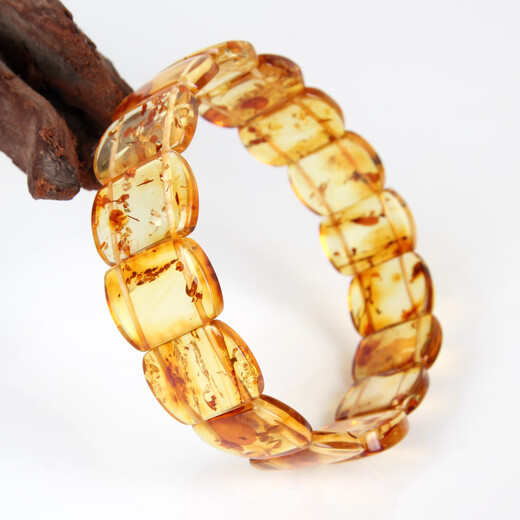 Yuzhi 1 object 1 certificate 1 shot natural amber flower amber hand row square hand brand bracelet female mother best friend gift flower amber hand row unique product G727