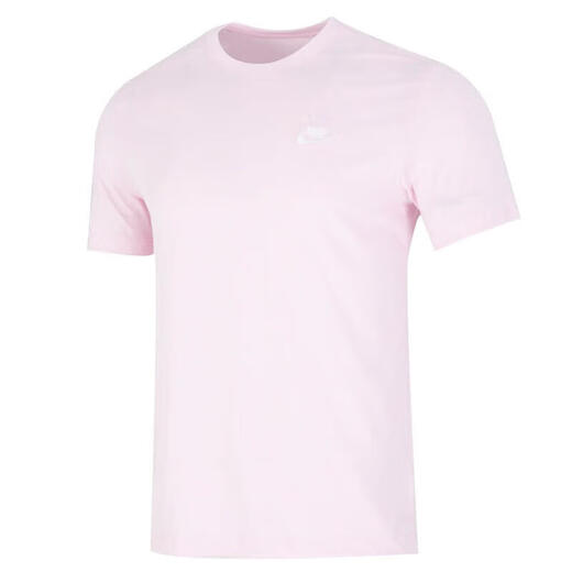 耐克（NIKE）短袖T恤男士2025夏季新款运动服针织透气半袖圆领休闲上衣半袖 纯棉AR4999-686粉色 XL 建议身高175-180体重140-160斤