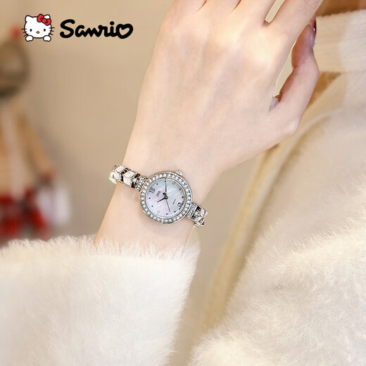Hello Kitty Sanrio Mermaid Watch Women's Small Dial Bracelet Student Girl Light Luxury Birthday Gift for Girlfriend and Best Friend