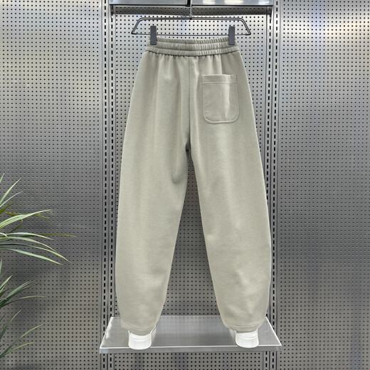 Kuraishi Kazuki 2025 Autumn New Casual Pants Men's Loose Velvet Sports Trendy Straight Sweatpants Solid Color Versatile Scimitar Pants Trendy Khaki XL