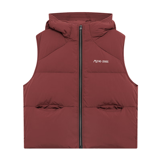 Zuoxi boys' down vest for outer wear to keep warm 2025 new children's three-proof hooded vest jacket red 120